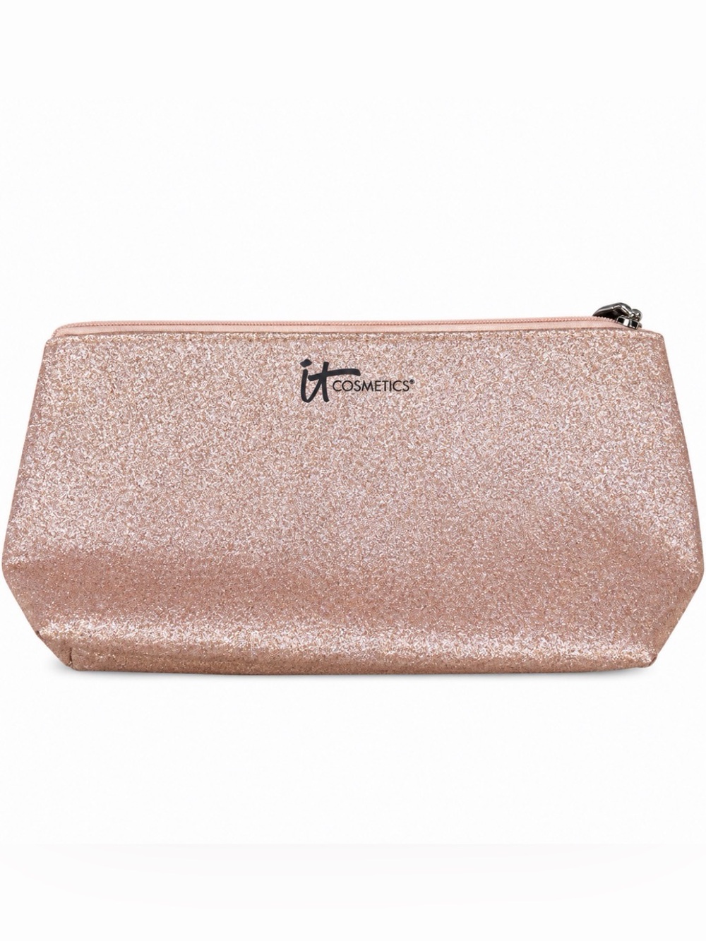 it cosmetics Glittery Rose Gold Cosmetic Pouch Never used